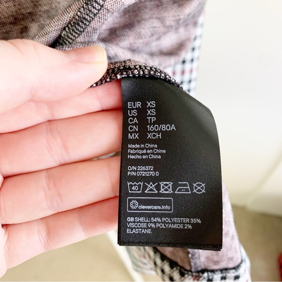 NWT H&M Houndstooth Check Blazer XS - Picture 5 of 5